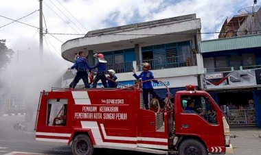 Cegah Corona, Pemkot Sungaipenuh Lakukan Penyemprotan Disinfektan