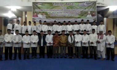 Asisten Ekobang Pemkot Sungaipenuh Hadiri Pelantikan PC NU