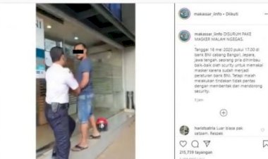 Ditegur Tidak Pakai Masker, Pria Ini Ngegas dan Dorong Satpam