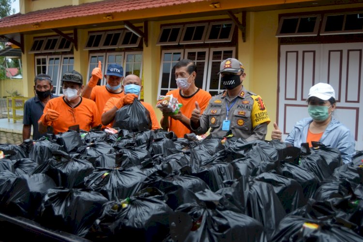 Kala COVID-19, Kapolres Bungo Sebut Pembagian Sembako Vihara Padmakirti Wujud Keharmonisan dalam Kebhinekaan