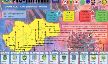 Penambahan Pasien Positif Corona Hari Ini 10 Juni, Johansyah: Semuanya dari Kota Jambi