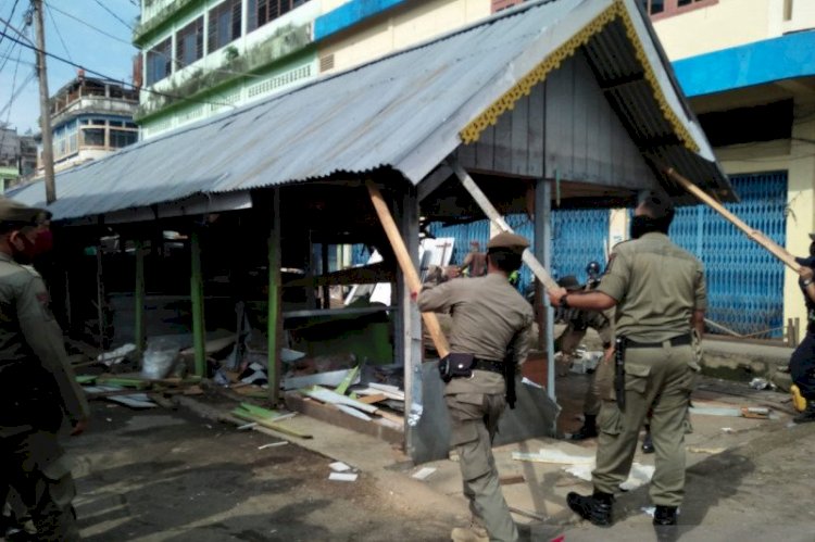 Ratusan Pedagang di Kota Jambi Ditertibkan