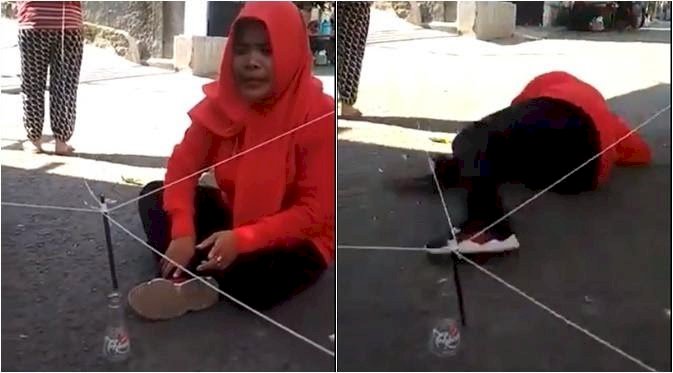 Viral, Lomba 17 Agustusan Masukkan Pensil ke Botol Bikin Emosi, Netizen: Bu Widodo Maju Sedikit!