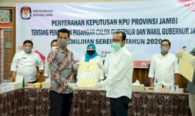 KPU Resmi Tetapkan Pasangan Haris-Sani Sebagai Cagub dan Cawagub Jambi