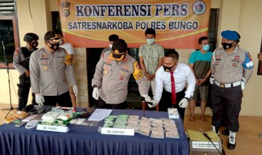 Polres Bungo-Jambi Ungkap Jaringan Narkoba Internasional, 2 Kilo Sabu dan 3.007 Ekstasi Diamankan