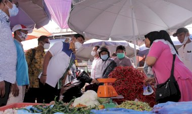Blusukan Ke Pasar Tradisional, Syafril Nursal Harapkan Kebutuhan  Bahan Pokok Harus Berasal dari Petani Jambi