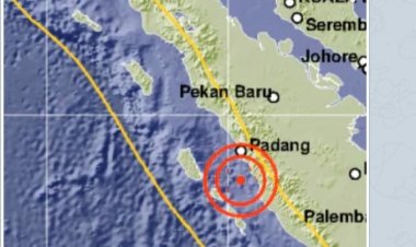 Gempa 5,3 Magnitudo Guncang Pesisir Selatan Sumbar Siang Ini