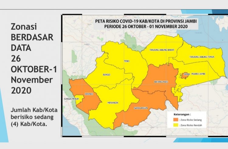Pasien Sembuh Bertambah 7 Orang, Tujuh Daerah di Jambi Turun Jadi Zona Kuning
