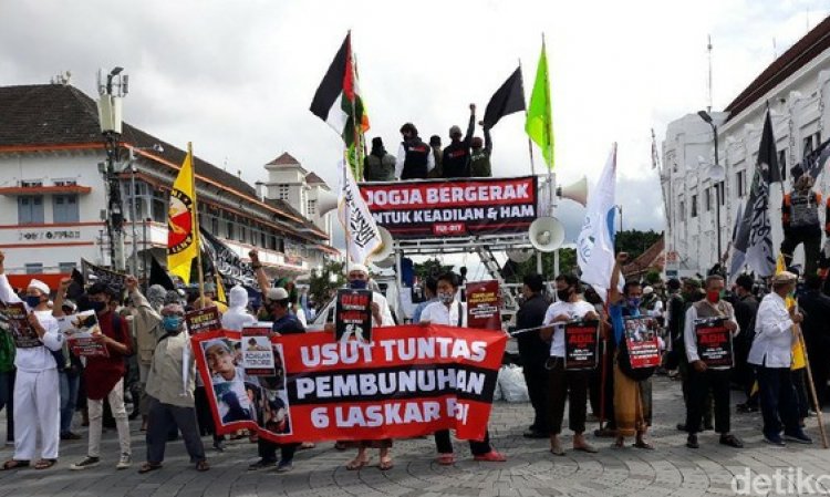 Massa FUI Demo di Yogyakarta Tuntut Habib Rizieq Bebas & Ungkap Tewasnya 6 Laskar FPI