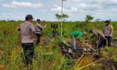 Antisipasi Karhutla, Polres Muarojambi Siapkan Sumur dan Kolam di Lahan Gambut