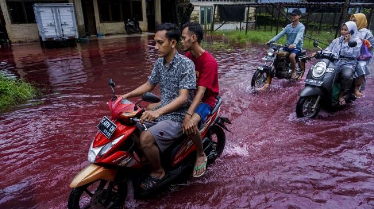 Viral Banjir Mirip Darah di Pekalongan, Ternyata Ini Penyebabnya....