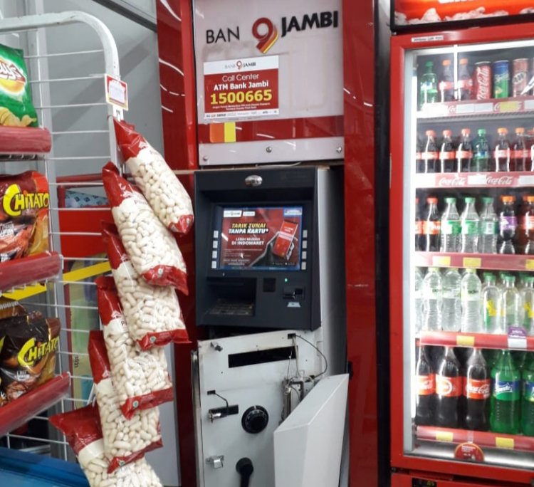 ATM Bank Jambi di Dalam Alfamart Dibobol Maling, Ratusan Juta Raib