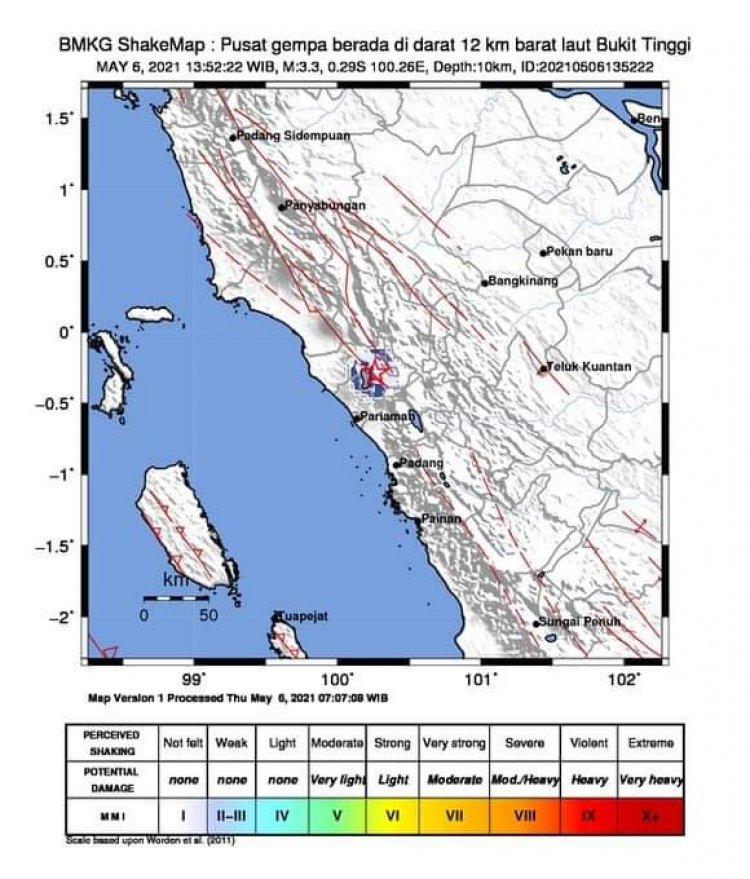 Gempa Goyang Bukittinggi 3.3 Magnitudo, Begini Penjelasan BMKG