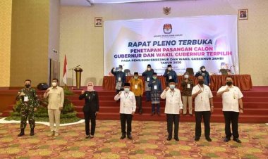 Pj Gubernur Hadiri Rapat Pleno Penetapan Calon Terpilih Pilgub Jambi