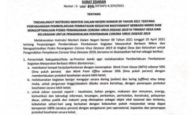 Gercep, Pj Gubernur Jambi Surati Bupati/Walikota Mendukung Instruksi Mendagri Tentang PPKM Berskala Mikro
