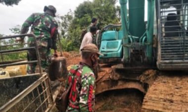 Proses Pembukaan Jalan Baru, Satgas TMMD 112 Maksimalkan Alat Berat