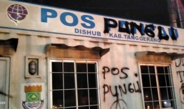 Wow! Pos Pantau Dishub Dicoret Jadi Pos Pungli, Aksi Vandalisme Warga yang Demo