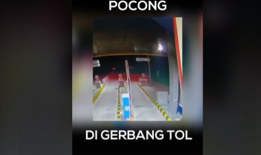VIRAL! Pocong Lompat-lompat di Gerbang Tol, Satpam pun Ketakutan