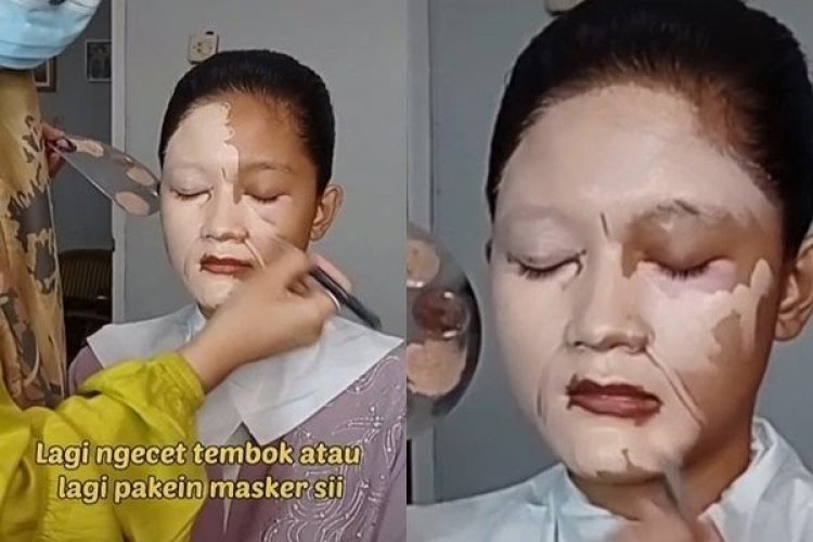 Viral! Aksi Rias Pengantin Dihina Netizen Seperti Ngecat Tembok, Hasilnya....
