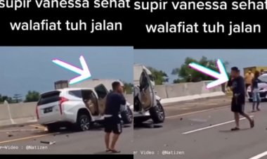 Viral! Video Diduga Sopir Vanessa Angel Panik Usai Kecelakaan, Netizen Geram: Sopirnya Malah Bisa Jalan-jalan