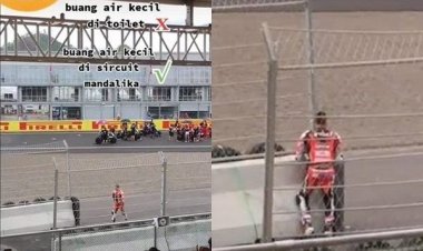 Heboh! Pembalap WSBK Asal Italia Buang Air Kecil di Depan Tribun Penonton Sirkuit Mandalika, Netizen: Penghinaan Ini, Indonesia Wajib Tegas
