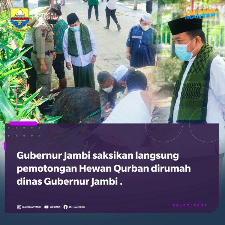 Gubernur Salat Idul Adha dan Serahkan Hewan Kurban