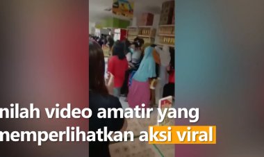 Viral! Aksi Brutal Emak-emak Berebut Minyak Goreng di Toko Ritel