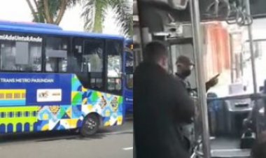 Viral! Sopir Bus Trans Pasundan Diancam Preman dan Sopir Angkot: Kalau ga gua habisin lu