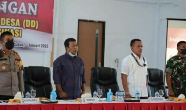 Bupati Romi Ikuti Rapat Asistensi DD dan Percepatan Capaian Vaksinasi Covid -19