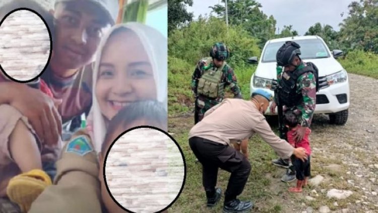 Viral Foto Bidan Sri dan Sertu Eka Serta Anaknya Sebelum Dibantai KKB Papua