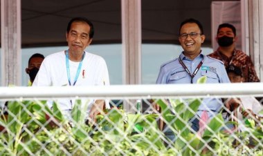 Momen Keakraban Anies dan Jokowi di Formula E