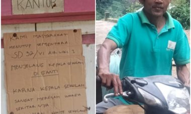 Merdeka!!! Kepala Sekolah Jarang Masuk, Istri Muda Gunakan Fasilitas Sekolah, SD N 32 Air Liki Baru Disegel Warga