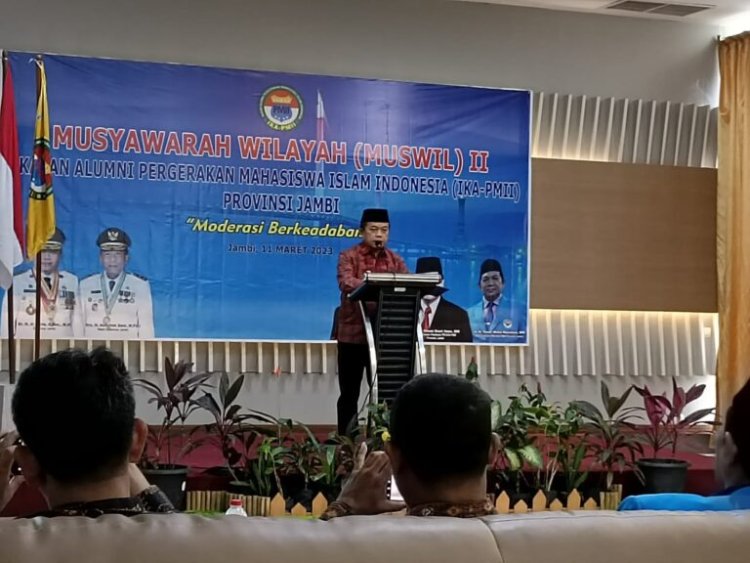 Buka Muswil II Ika PMII Jambi, Al Haris : Saya Memang Tidak lahir dari PMII, Tapi Saya Banyak Dibesarkan oleh Kader PMII