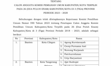 KPU RI Umumkan Anggota KPU Terpilih di 7 Kabupaten di Jambi