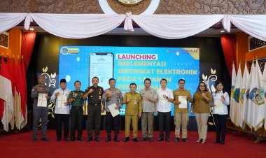 Gubernur Al Haris Launching Implementasi Sertifikat Elektronik pada 4 Kantor Layanan Pertanahan Daerah
