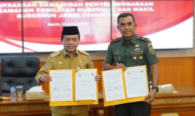 Gubernur Al Haris Hibahkan Dana Pengamanan Pilkada 5,8 Miliar Kepada Korem 042/Gapu