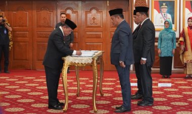 Kukuhkan Pjs Tiga Wilayah, Pesan Gubernur Al Haris: Jaga Sinergitas dan Kondusifitas Daerah