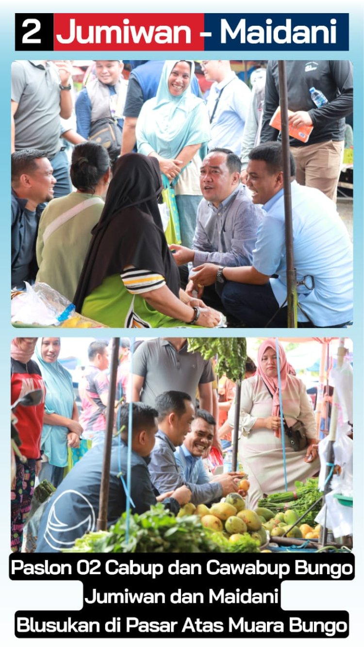 Pasangan JADI Akhiri Masa Kampanye Dengan Blusukan ke Pasar Bungur