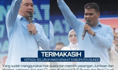 Menang Berdasarkan Hasil Pleno PPK, Jumiwan - Maidani Tunggu Pleno KPU Bungo
