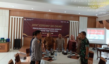 Kasdim 0416/Bute Hadiri Rapat Evaluasi Pilkada Serentak 2024 di Kabupaten Tebo