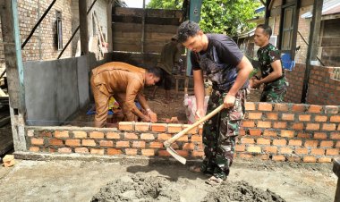 TMMD Ke-123: Perangkat Desa Malako Intan Dukung Penuh Rehab RTLH Bersama TNI