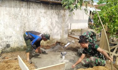 TMMD Ke-123: TNI Selesaikan Pengecoran Septic Tank untuk MCK Madrasah di Tebo Ulu