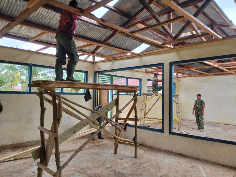 TMMD Kodim Bute Kebut Pengerjaan Perbaikan Madrasah