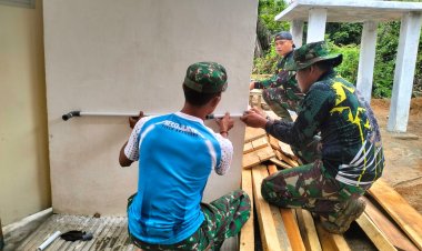 Satgas TMMD ke-123 Kodim 0416/Bute: Pemasangan Instalasi Pipa Air untuk MCK di Madrasah Ibtidaiyah Nurul Falah