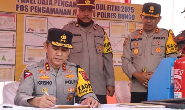 Kapolda Jambi Pantau Pospam Idul Fitri Bungo dan Kondisi Jembatan Balley