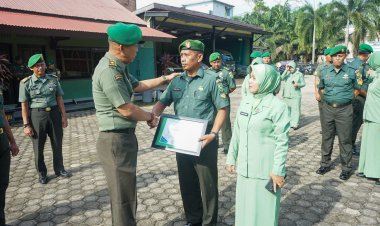 Kodim 0416/Bute Gelar Upacara Korp Pindah Satuan dan Kenaikan Pangkat