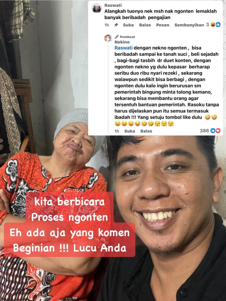 Viral! Konten Kreator Nekno Tanggapi Kritik Dijawab dengan Kisah Perjuangan Hidup