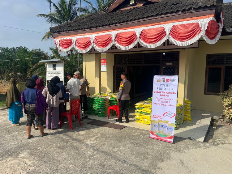 Polsek Pelepat Ilir Gelar Gerakan Pangan Murah, Hingga Kini Salurkan 4,2 Ton Beras untuk Ringankan Beban Warga