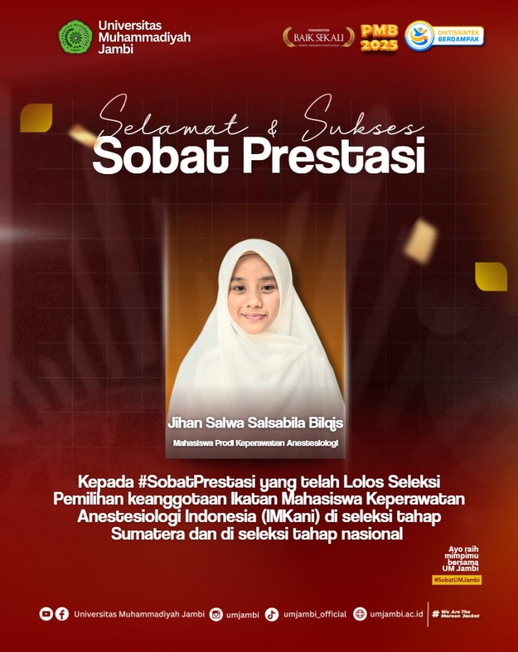 UM Jambi Catat Sejarah, Mahasiswi Prodi Anestesi Raih Prestasi Nasional