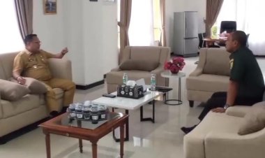 Sekda Trisko Sambut Kunjungan Perdana Dandim Kodim 0406/LLG Baru